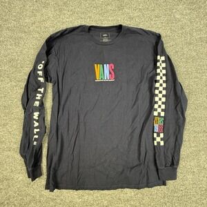 Vans Shirt Mens Large Black 1966 Off The Wall Graphic Long Sleeve Skateboarding
